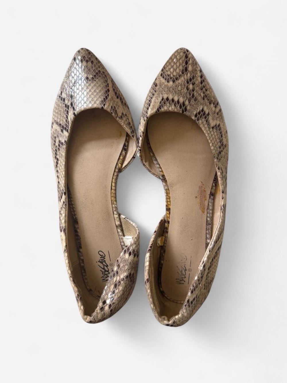 Mossimo Supply Co. Snake Print Pointed D'Orsay Flats - Beige Brown